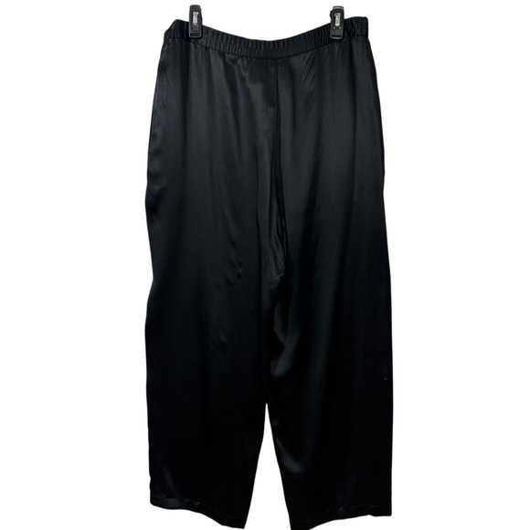 Nordstrom Lingerie Black 100% Silk Pajama Pants Lounge Sleepwear Size L - Picture 4 of 6